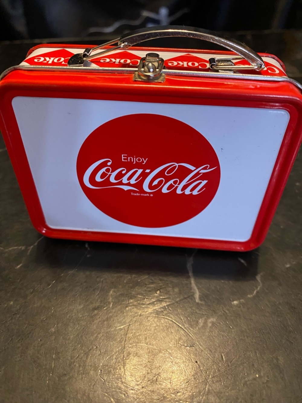 Coca-Cola Red & White Mini Metal Lunchbox with Logo